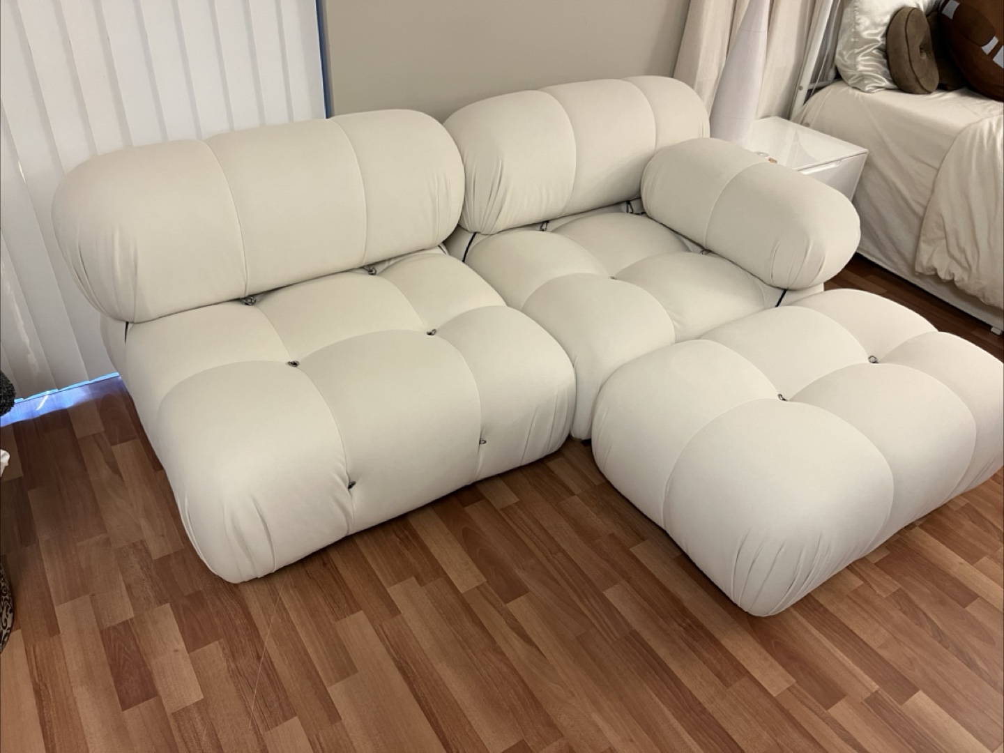 Off-White Modular Sofa with Ottoman (Mario Bellini inspired) - photo 3