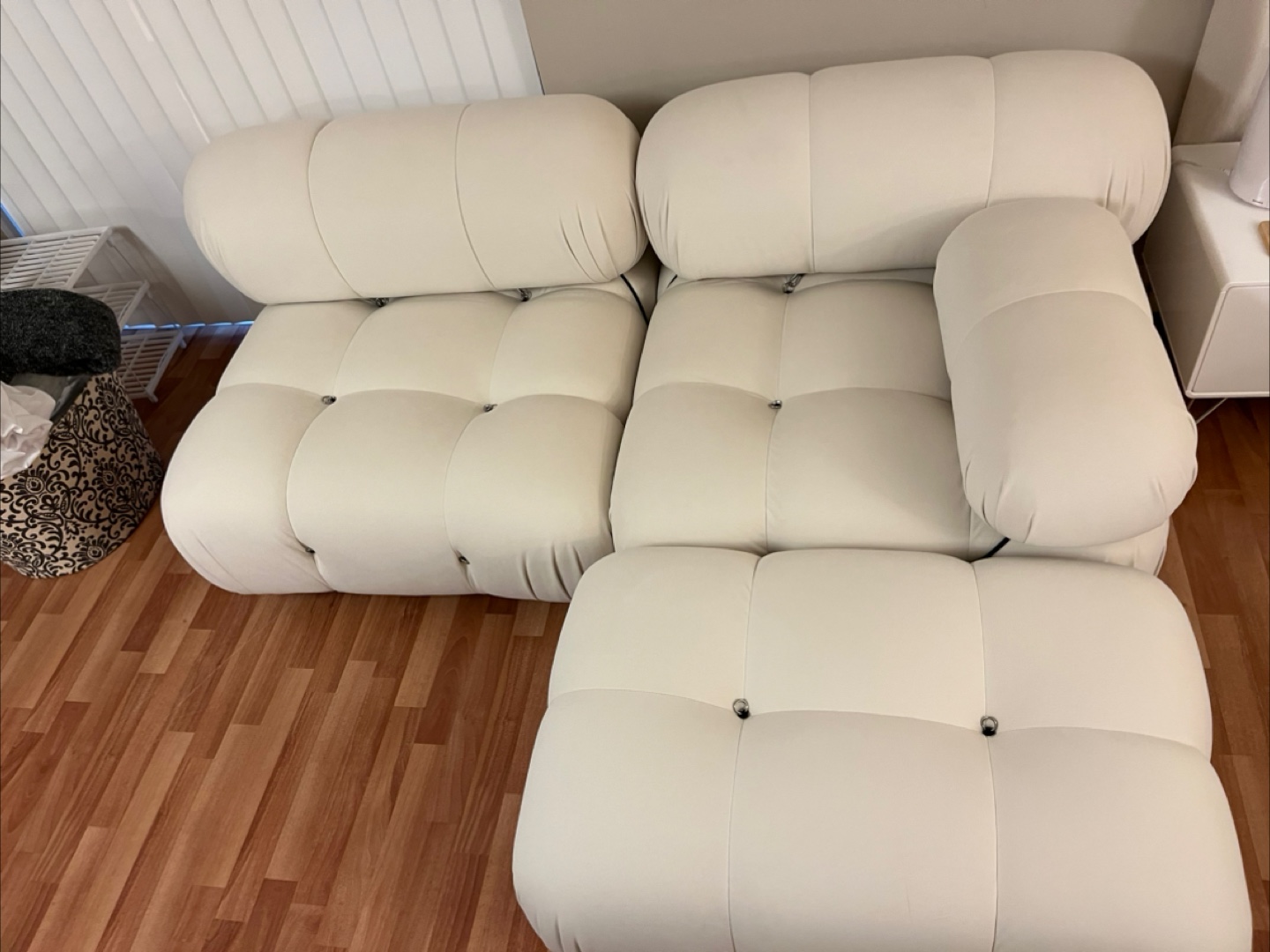 Off-White Modular Sofa with Ottoman (Mario Bellini inspired)