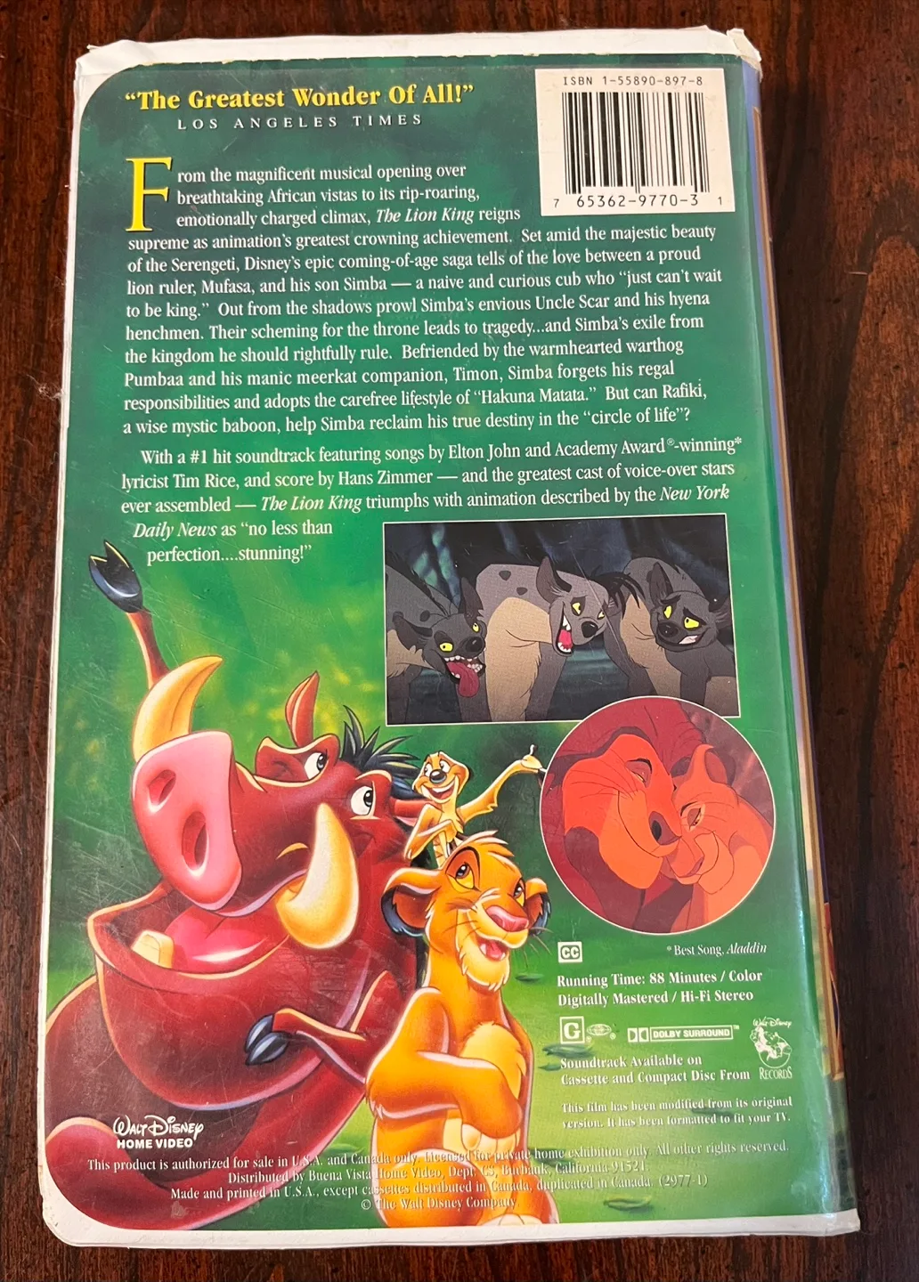 Walt Disney Masterpiece The Lion King VHS image indicator(2)