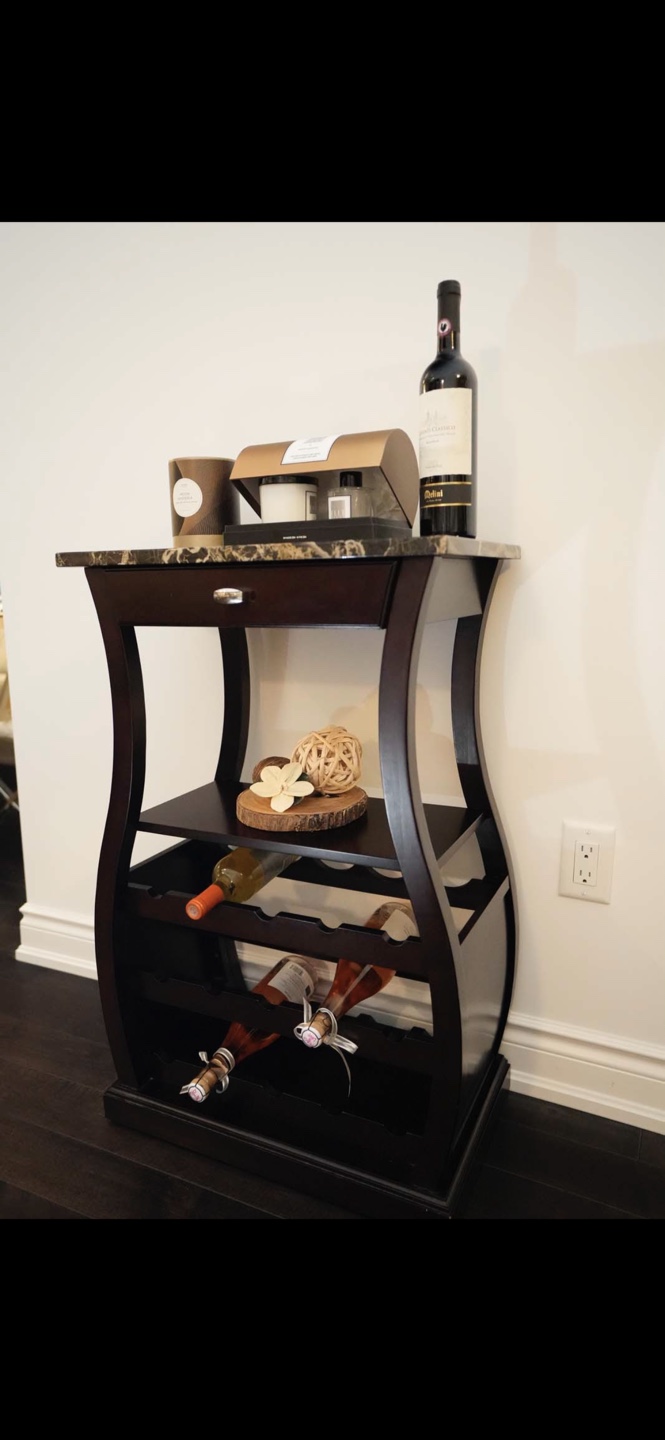 Wooden Wine Rack with Faux Marble Top - photo 4