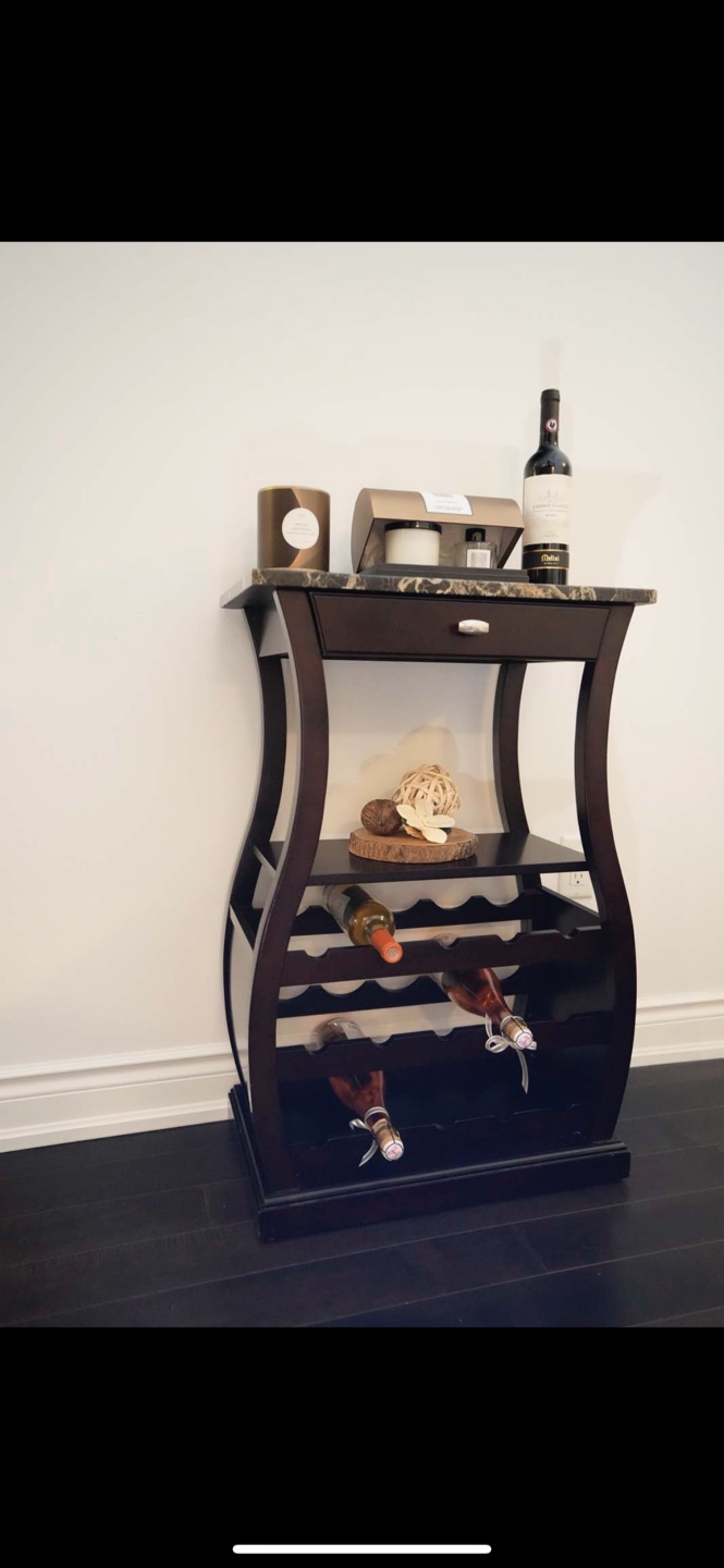 Wooden Wine Rack with Faux Marble Top - photo 5