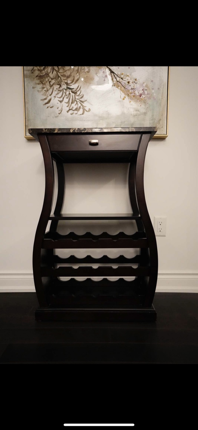 Wooden Wine Rack with Faux Marble Top - photo 3