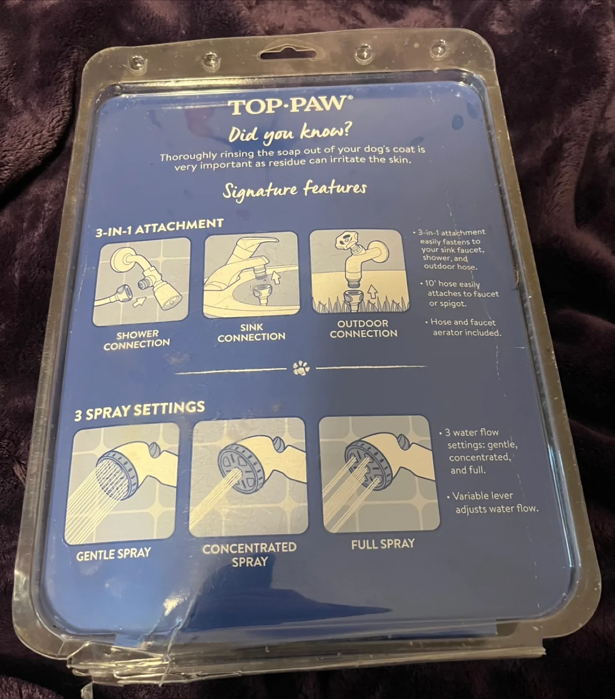 Top Paw 3-in-1 Faucet/Shower Sprayer image indicator(3)