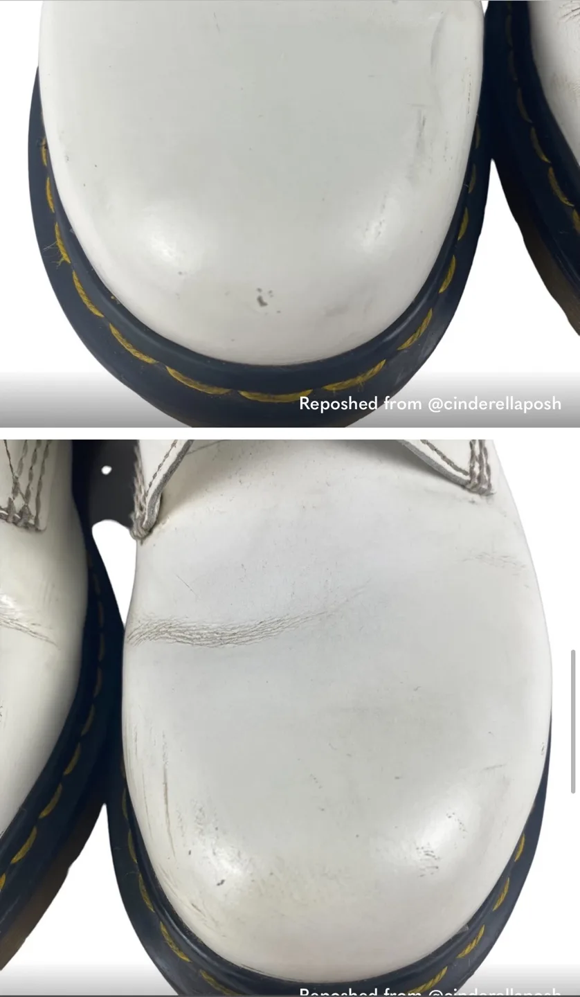 Dr. Martens White Lace Up Boots - US 11 womens image indicator(5)