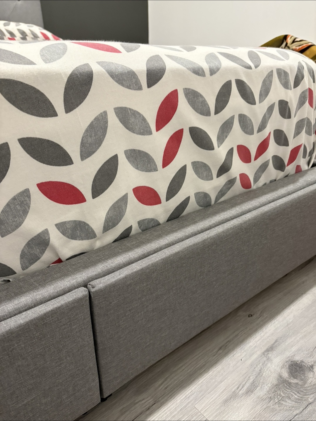 Grey Upholstered Queen Bed Frame with Headboard - photo 4