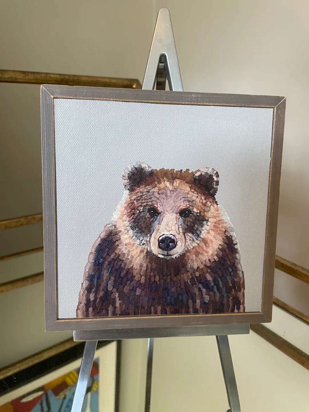 Bear Rustic Framed Canvas Print NEW thumbnail