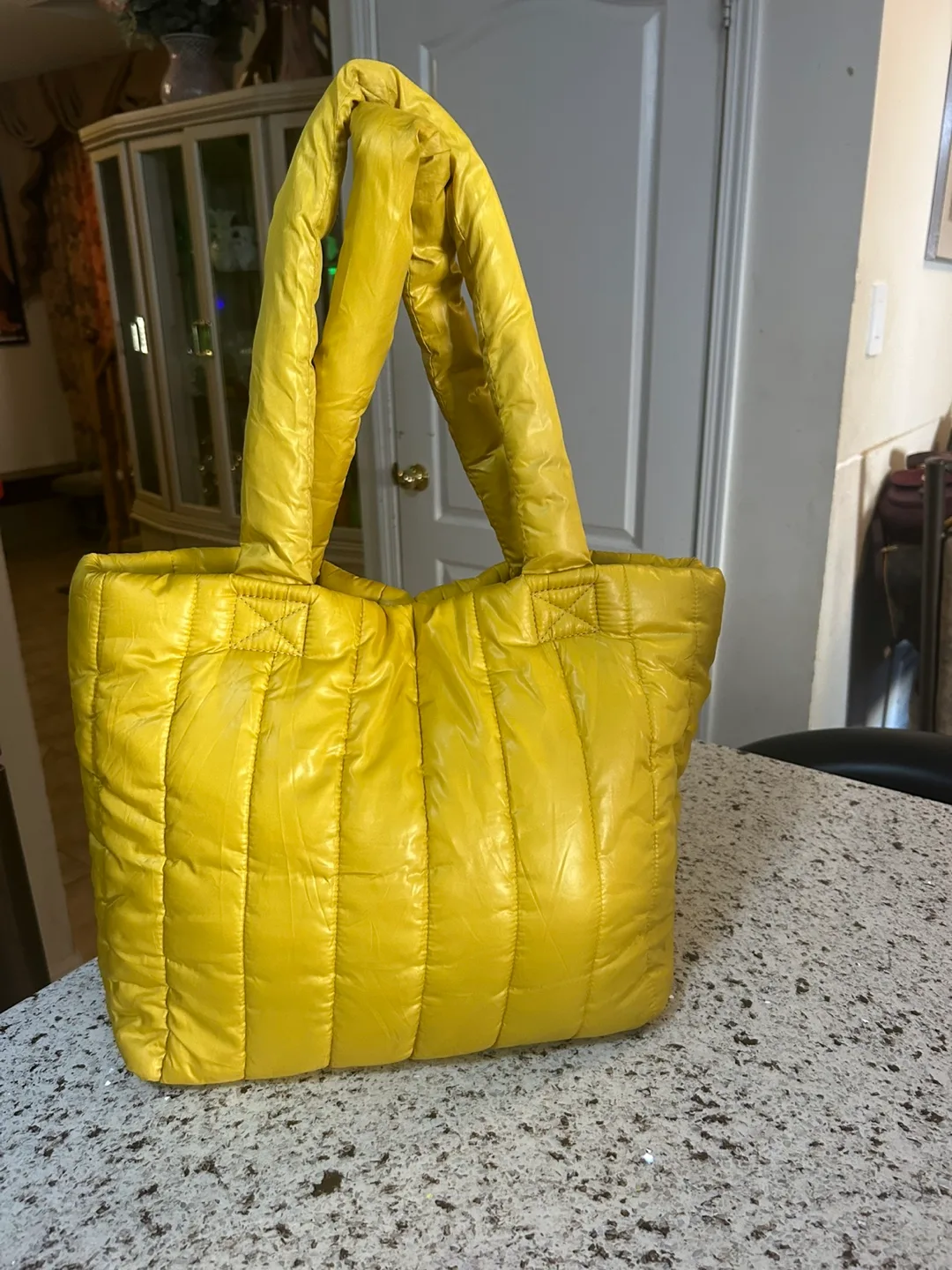 Yellow Puffer Tote Bag thumbnail