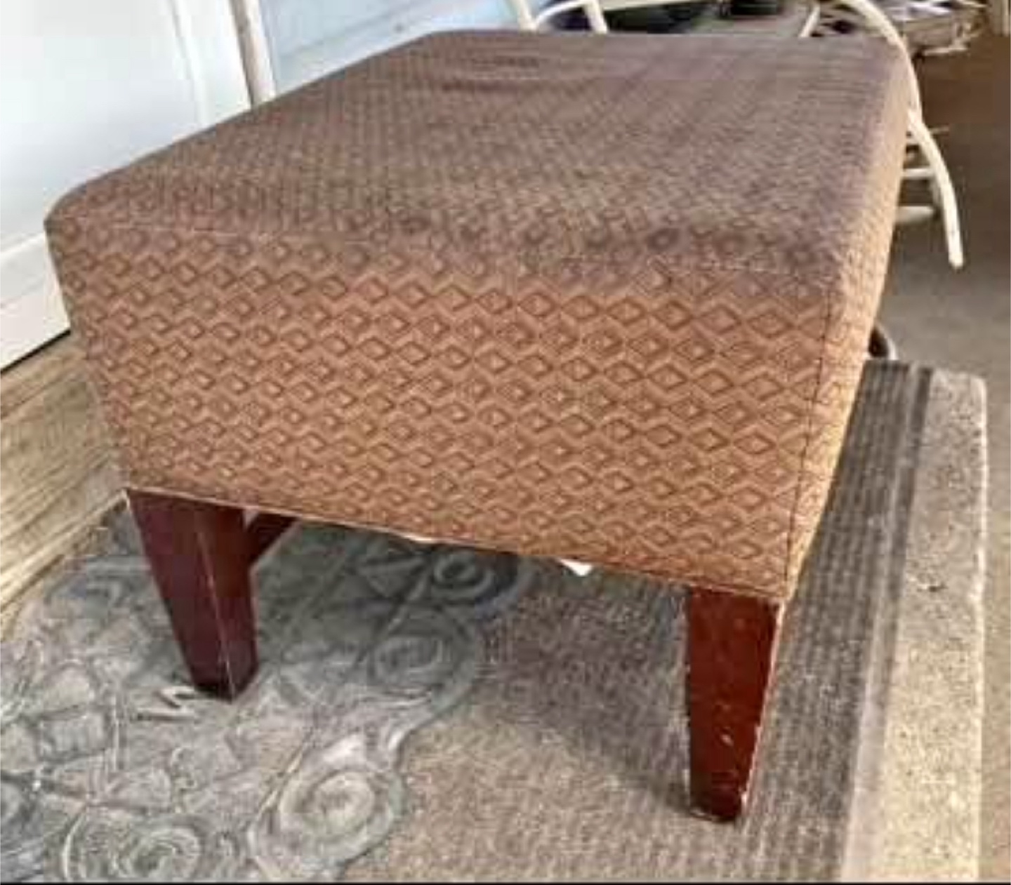 Brown Square Ottoman