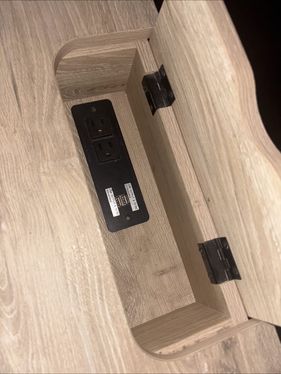 Wood desk with power supply - photo 2
