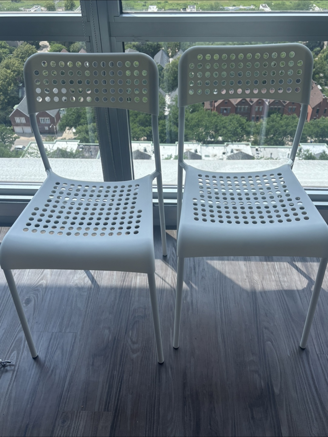 2 IKEA White Chairs