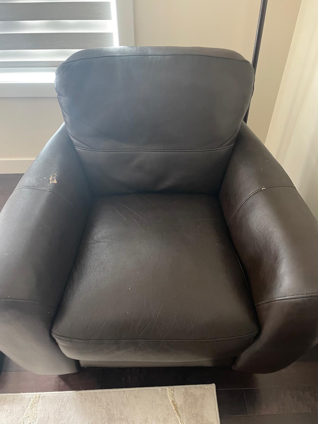 Dark Brown Leather Couch and Chair Set