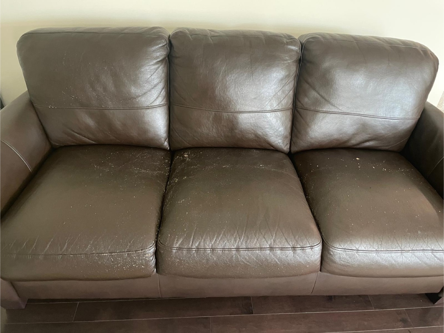 Dark Brown Leather Couch and Chair Set - photo 3