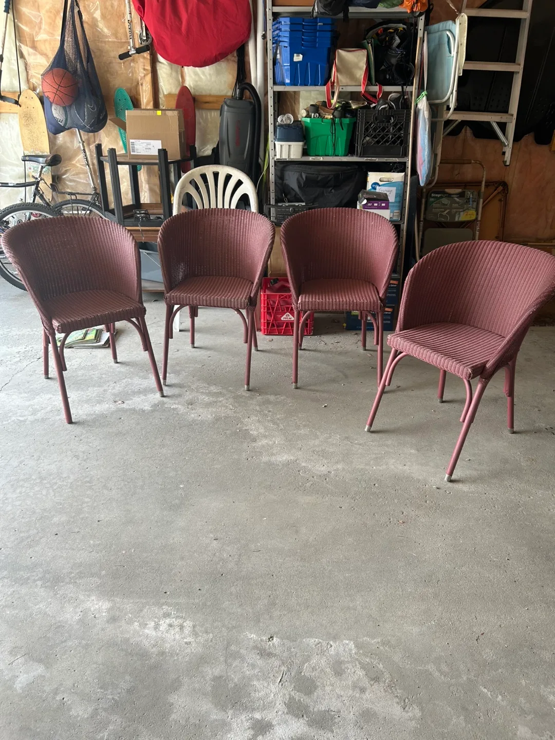 Set of 4 Woven Wicker Chairs thumbnail