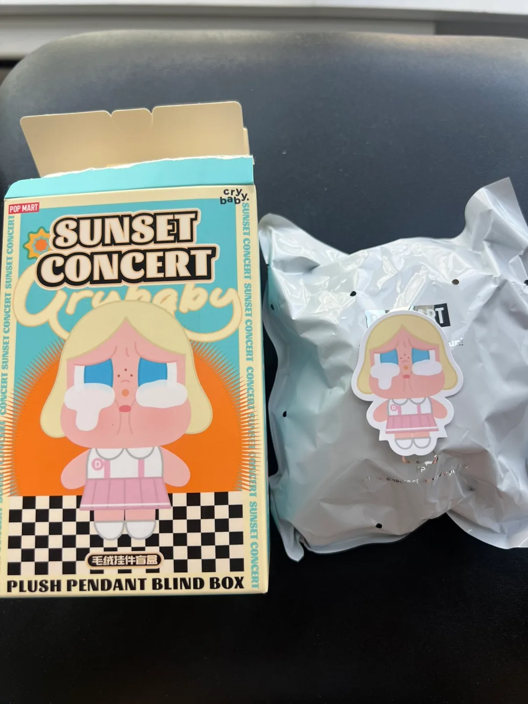Popmart Sunset Concert Crybaby Plush Pendant - Pink White thumbnail
