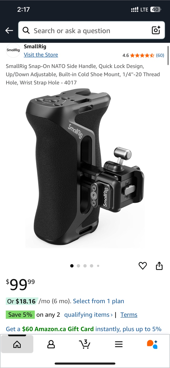 SmallRig Snap-On NATO Side Handle