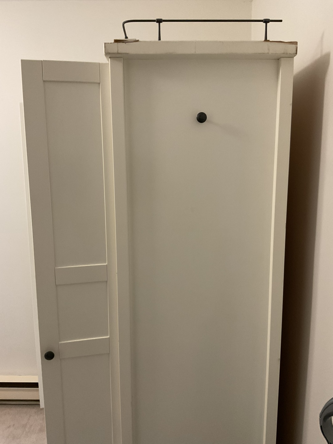White Wooden Closet with Shelf - photo 4