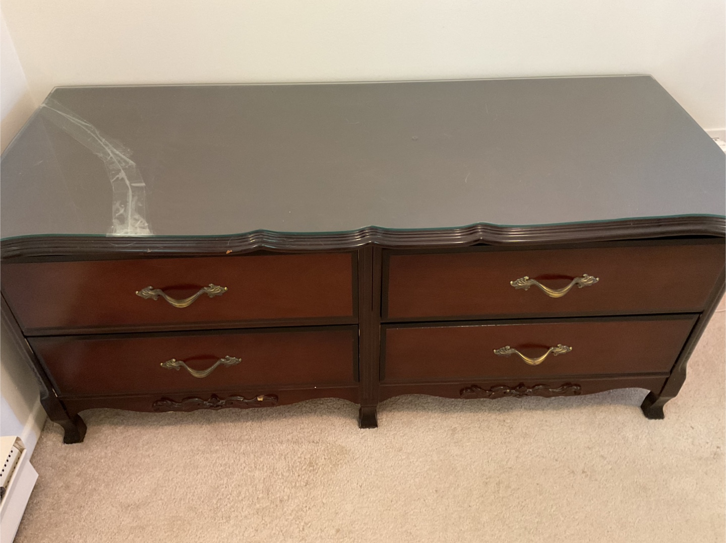 Wooden Dresser with Glass Top - photo 2