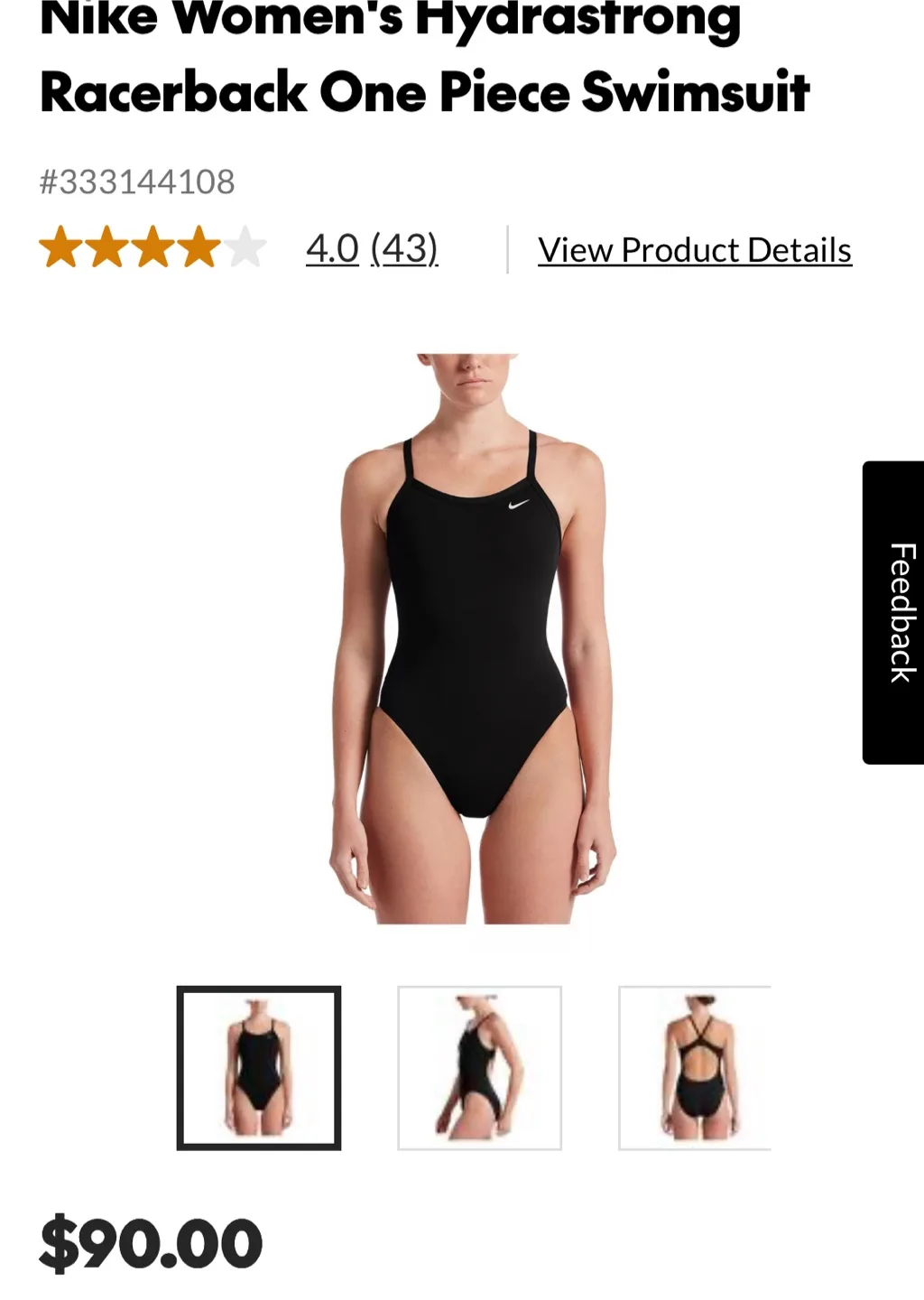 Nike Women's Hydrastrong Racerback One Piece Swimsuit thumbnail