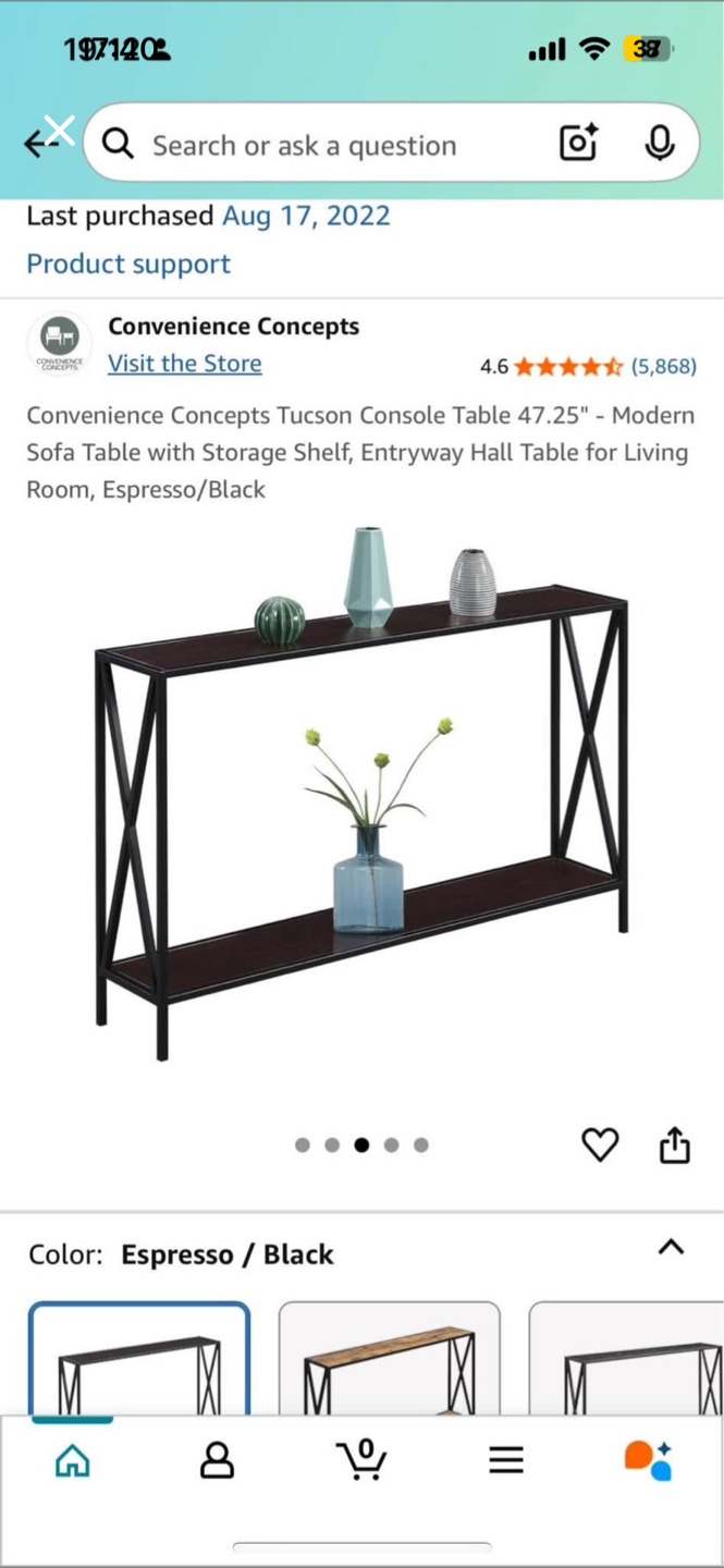 Espresso Console Table/Shelf