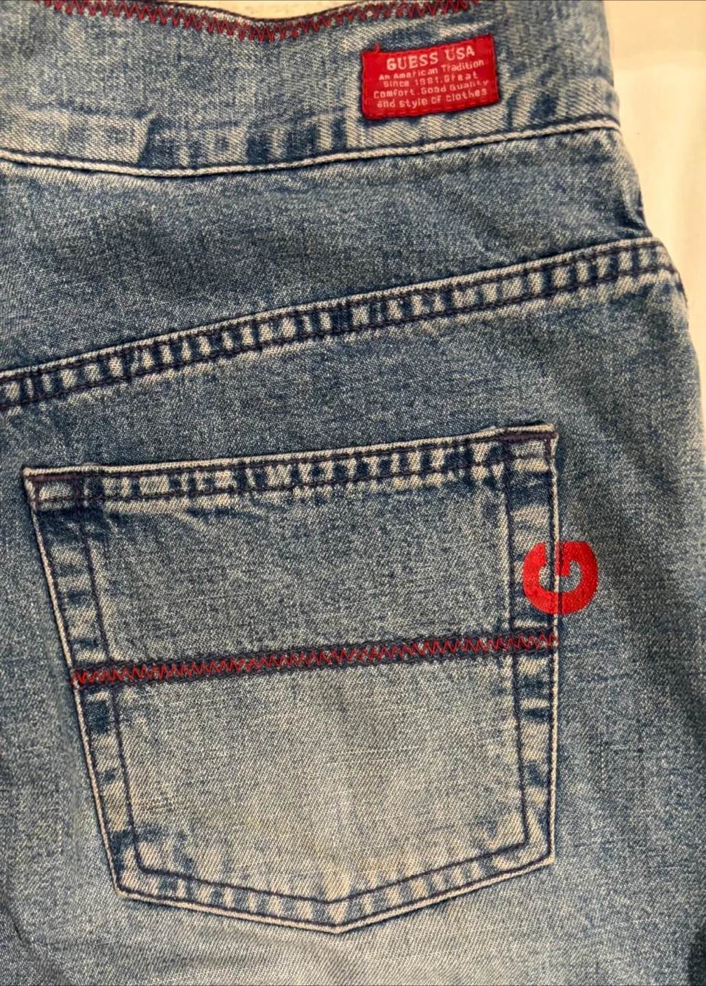 Guess Jeans Vintage High Waist Denim Skirt Size 28 image indicator(5)