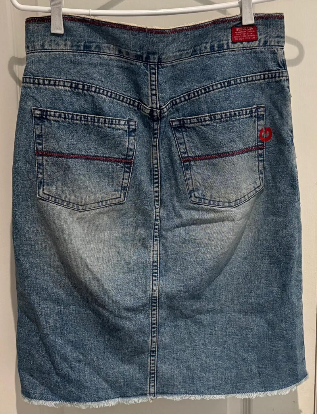 Guess Jeans Vintage High Waist Denim Skirt Size 28 image indicator(2)
