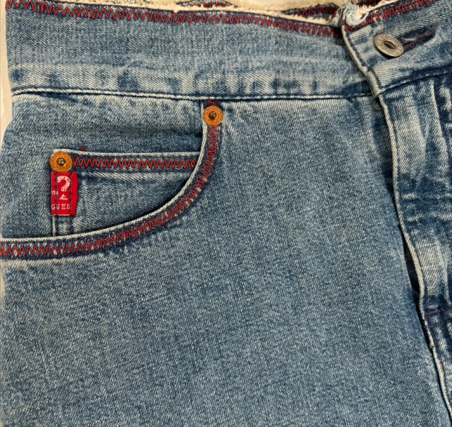 Guess Jeans Vintage High Waist Denim Skirt Size 28 image indicator(4)