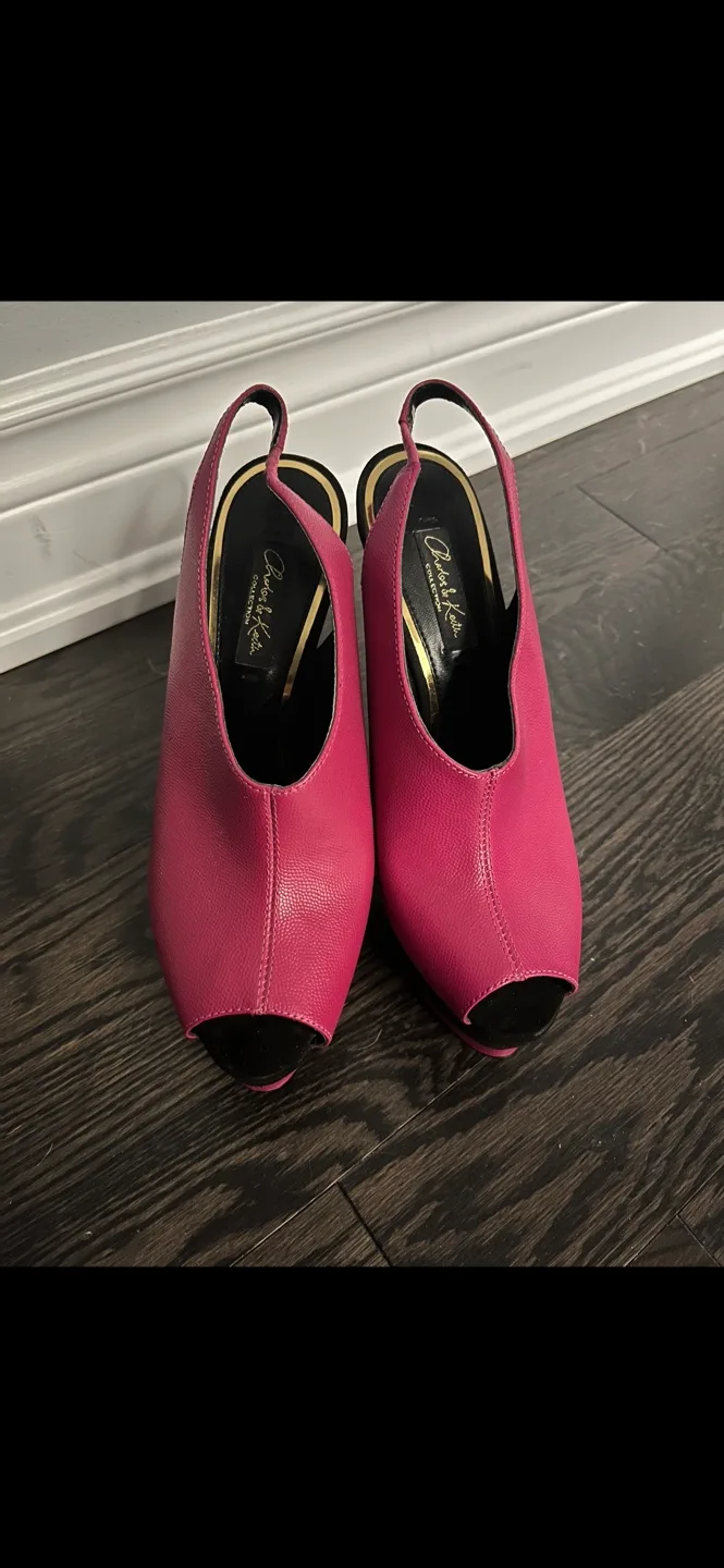 Designer Pink Slingback Heels image indicator(2)