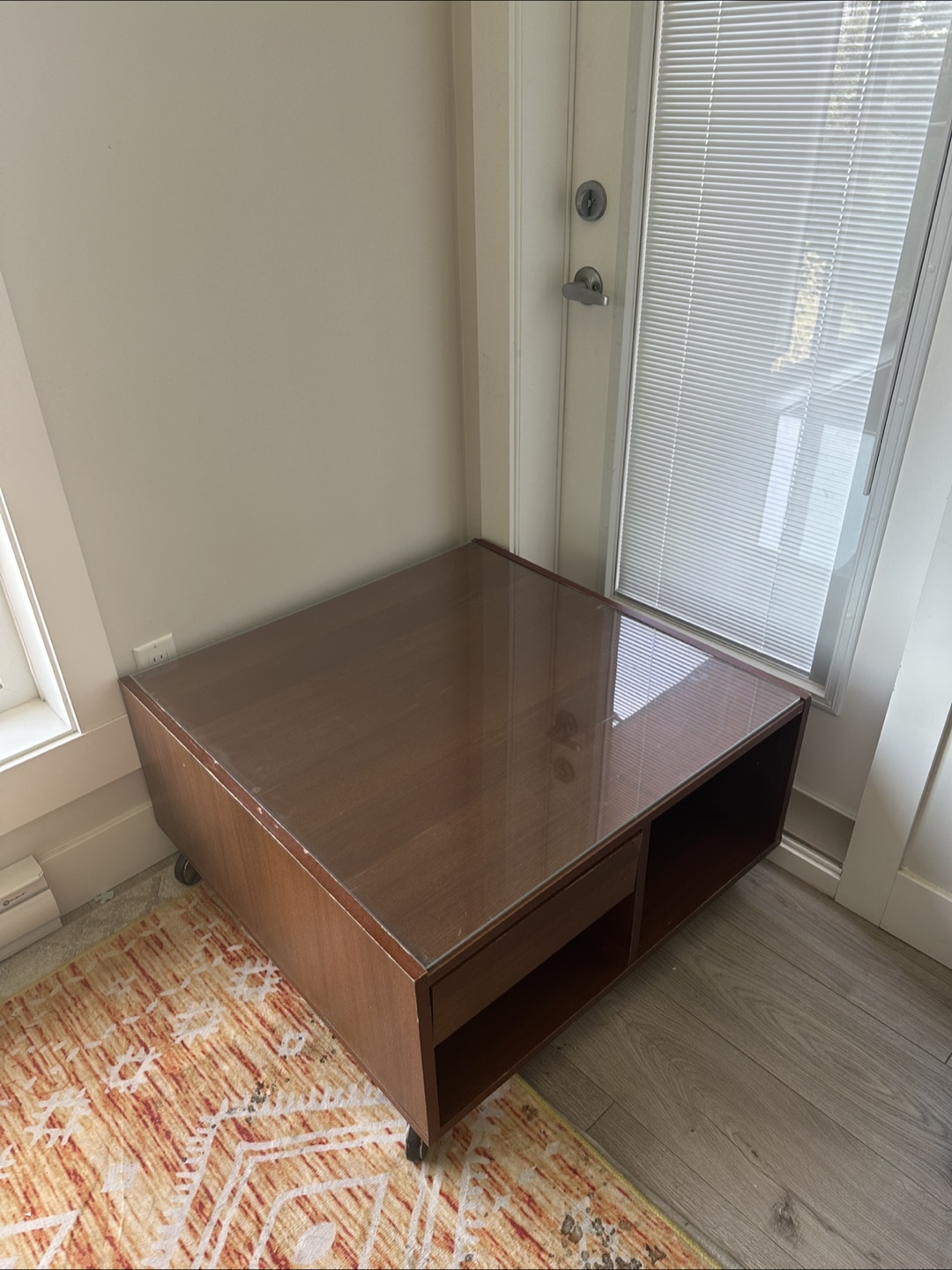 Square Coffee Table with Glass Top