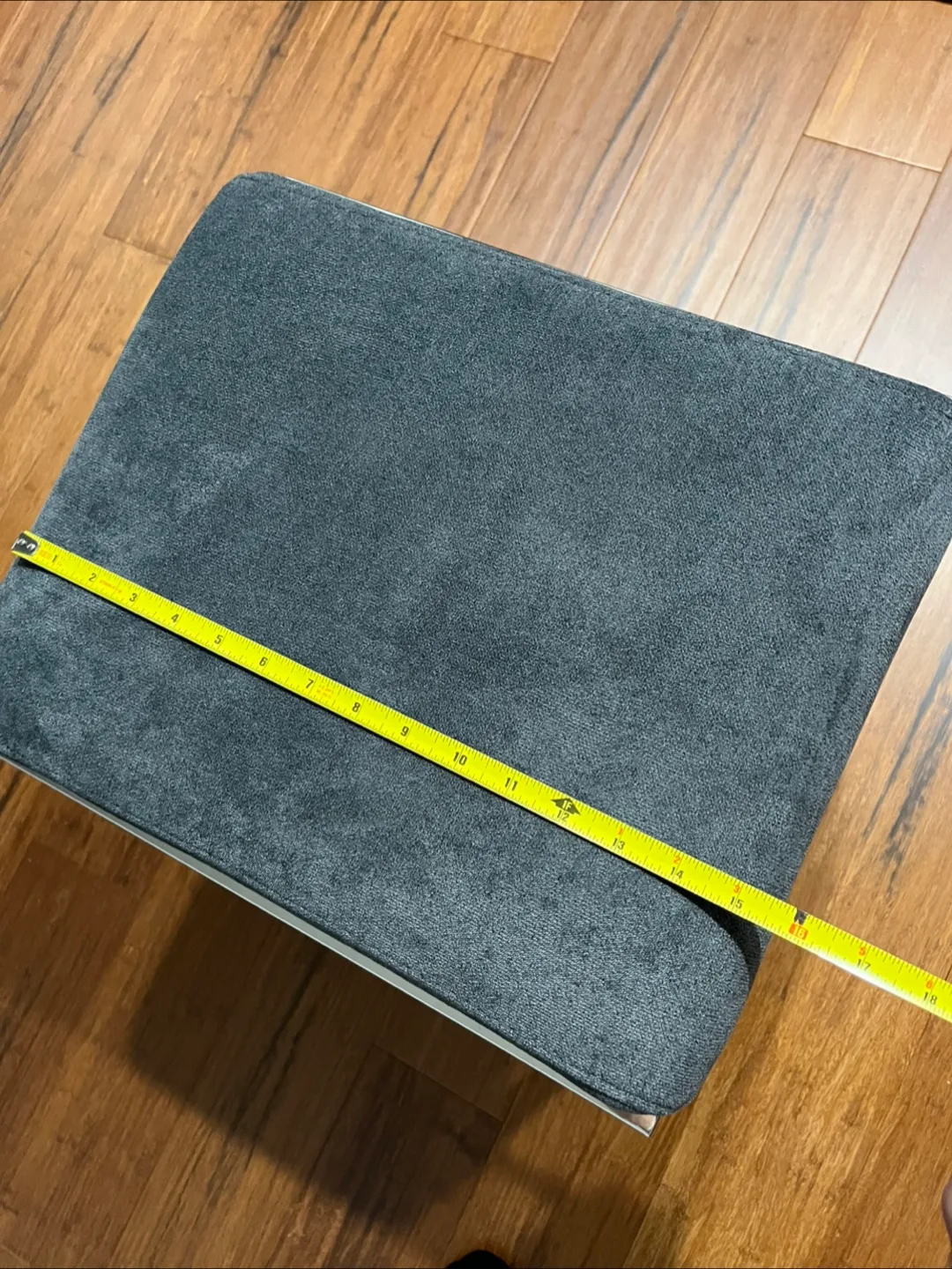 Gray Ottoman Seat Stool Foot Chair Chrome image indicator(5)