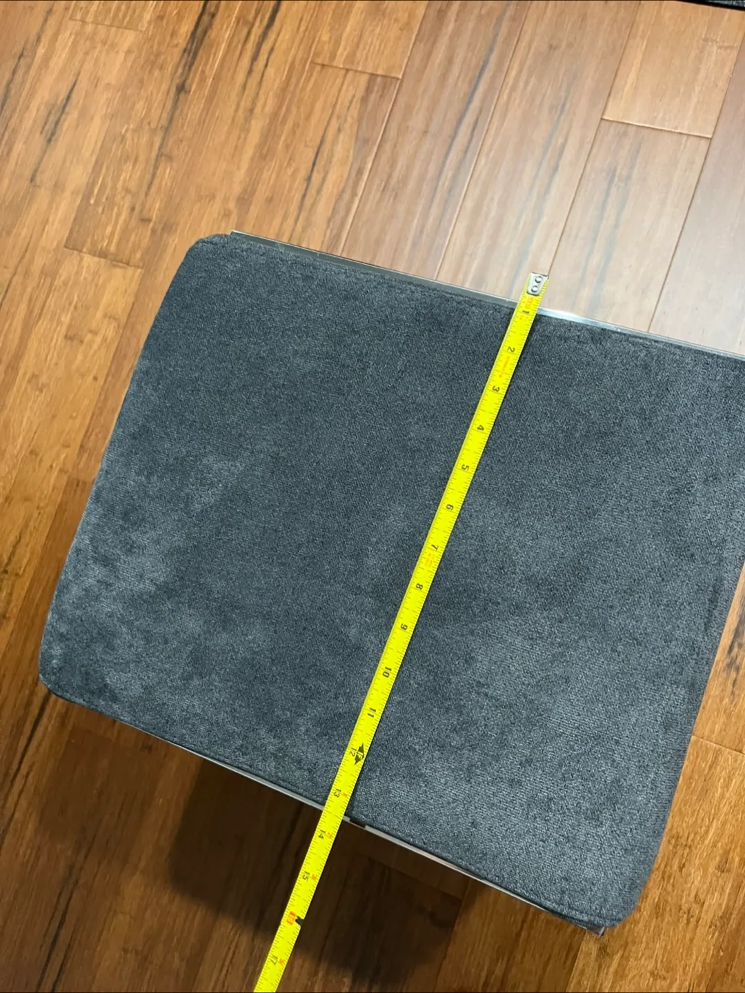 Gray Ottoman Seat Stool Foot Chair Chrome image indicator(6)