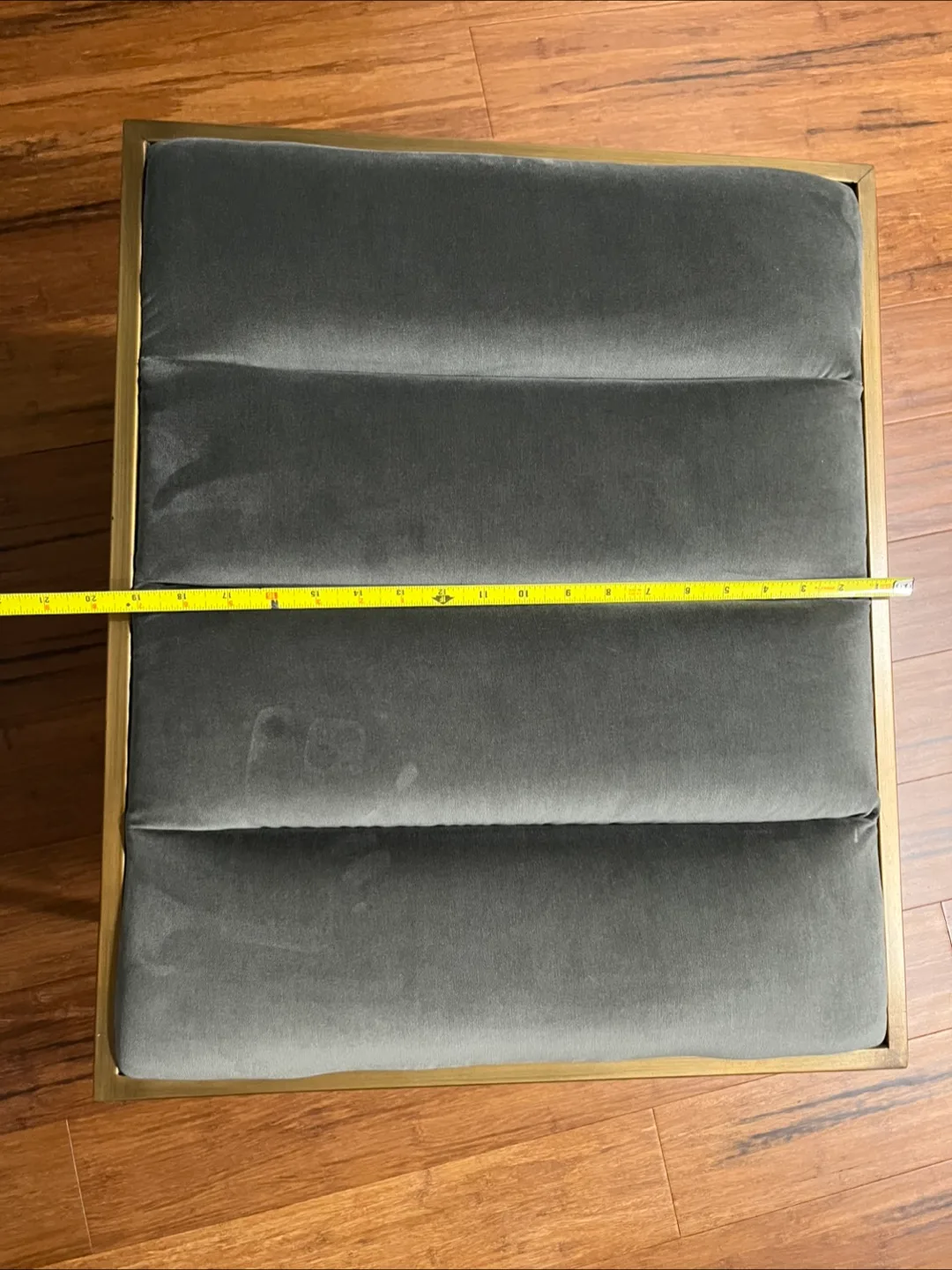 West Elm Ottoman Foot Stool Chair Gray Gold image indicator(4)