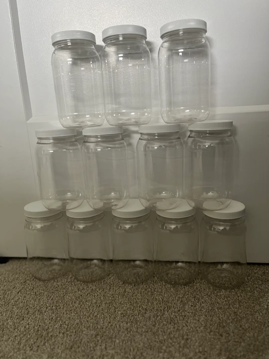 16oz Clear Plastic Jars with Lids thumbnail
