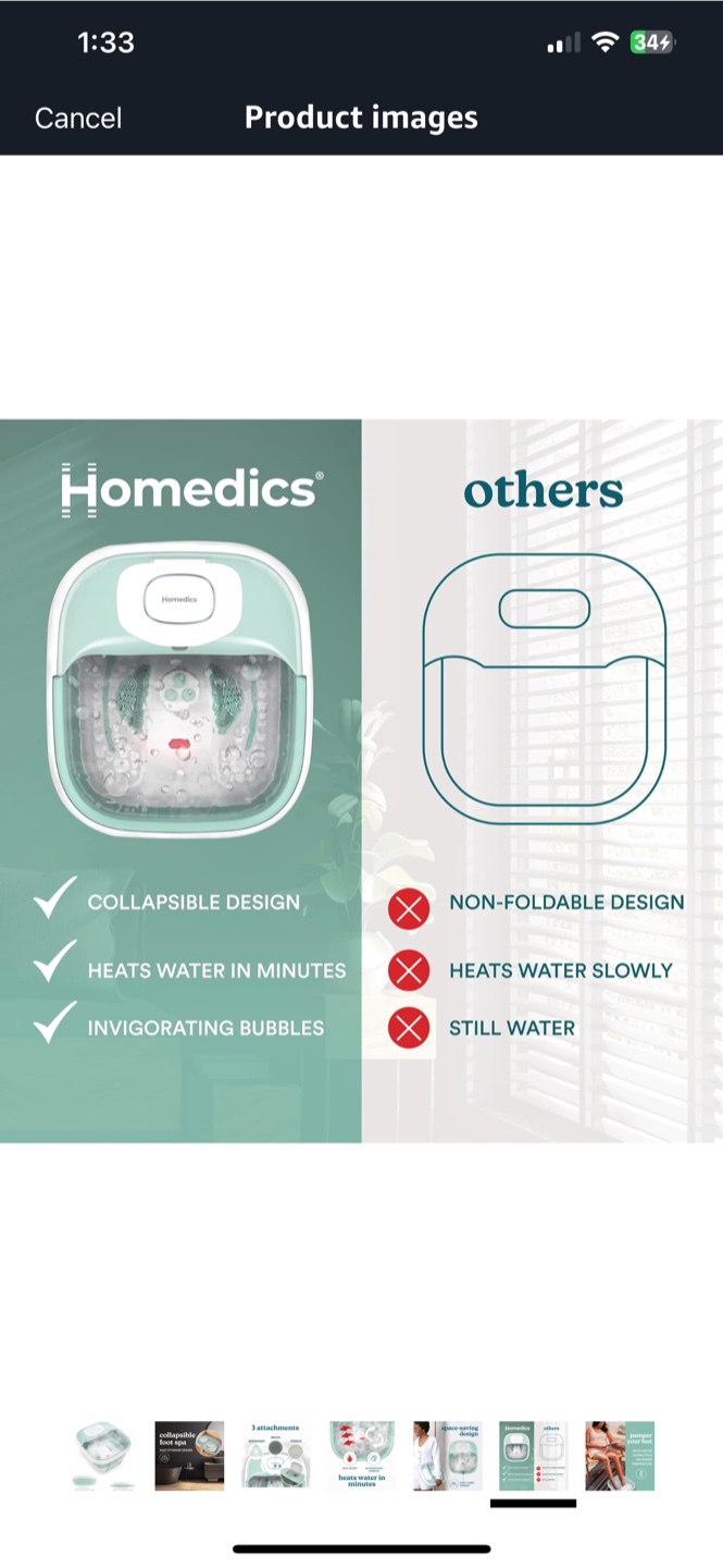 Homedics Collapsible Foot Spa - photo 3