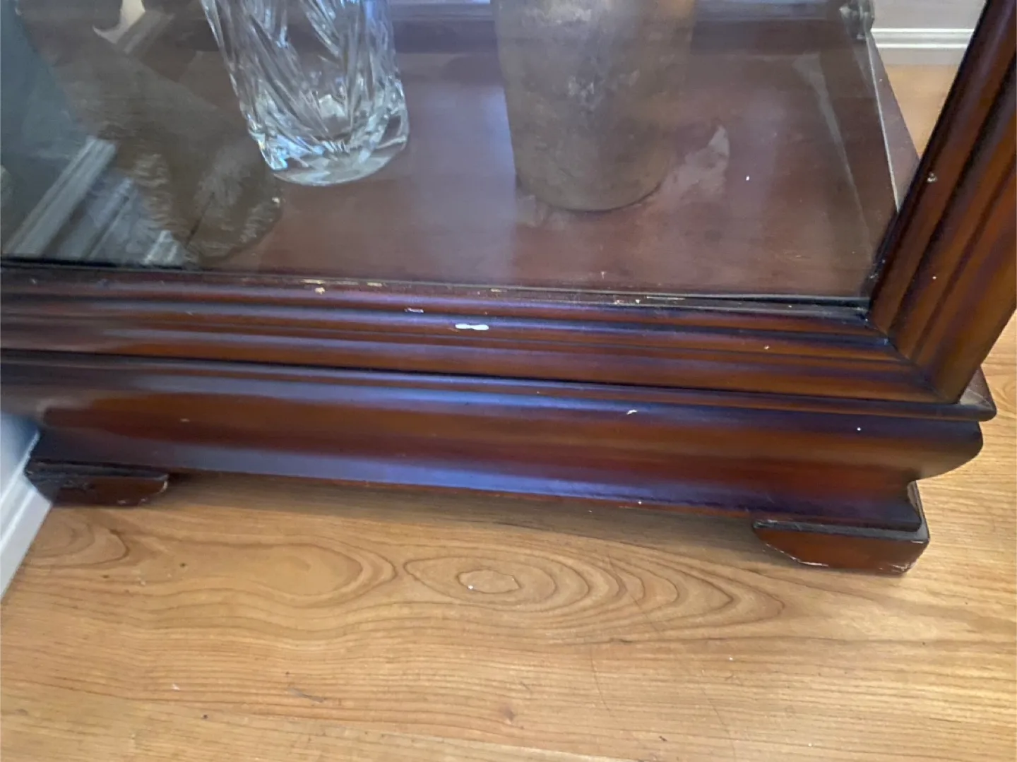 Dark wood curio cabinet image indicator(5)