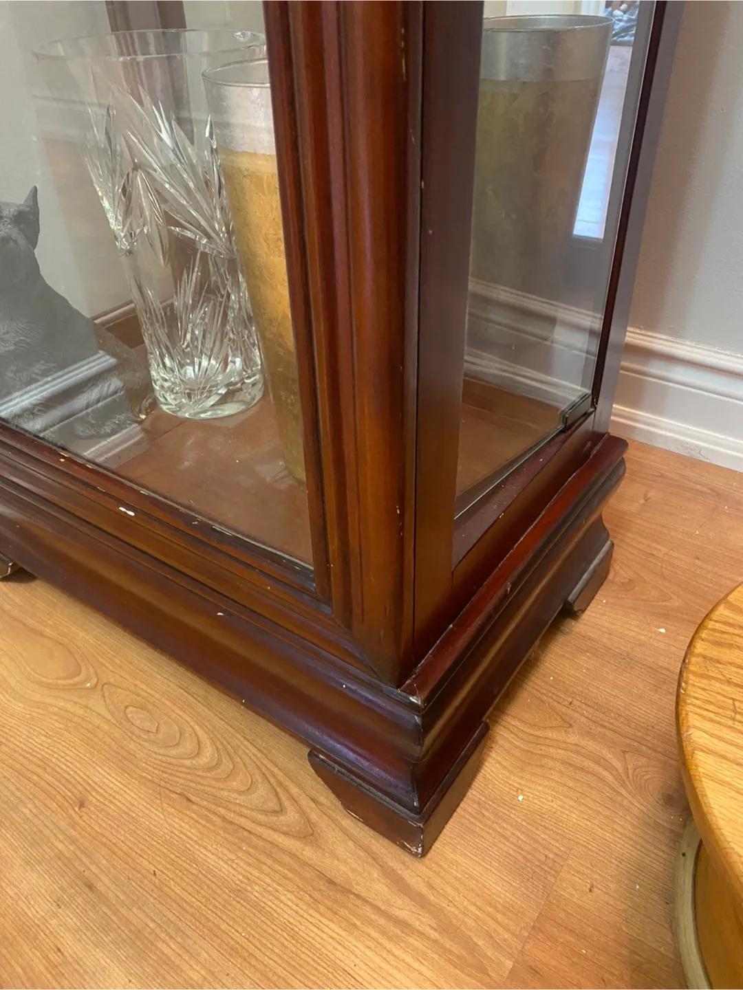 Dark wood curio cabinet image indicator(4)