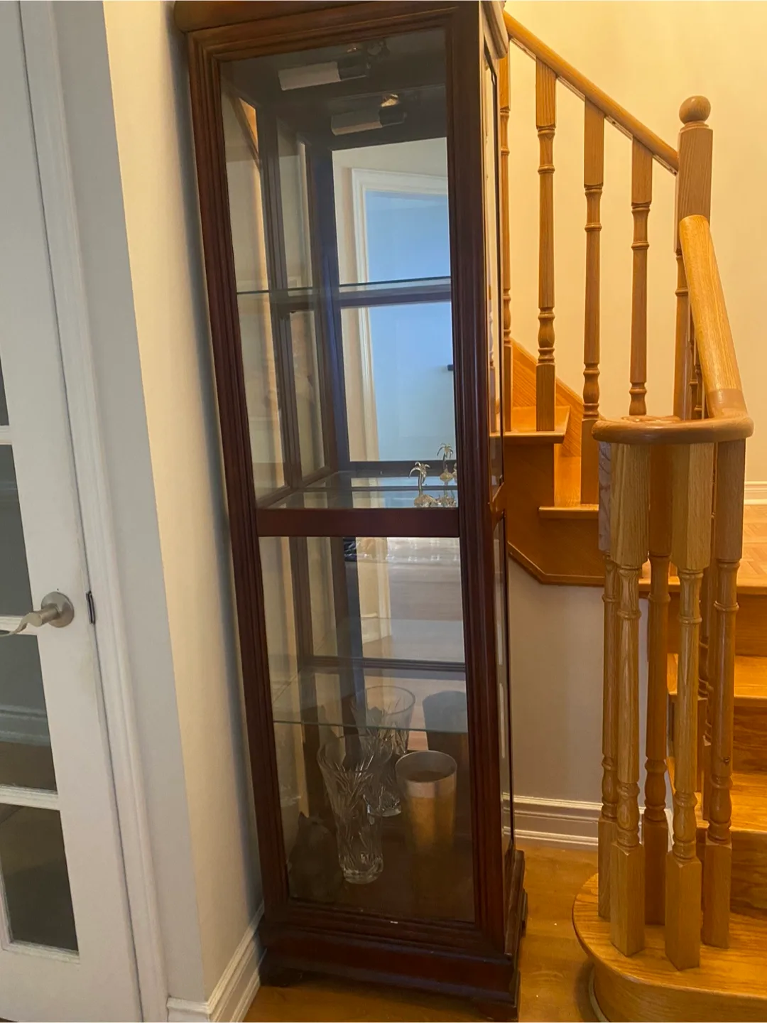 Dark wood curio cabinet image indicator(3)