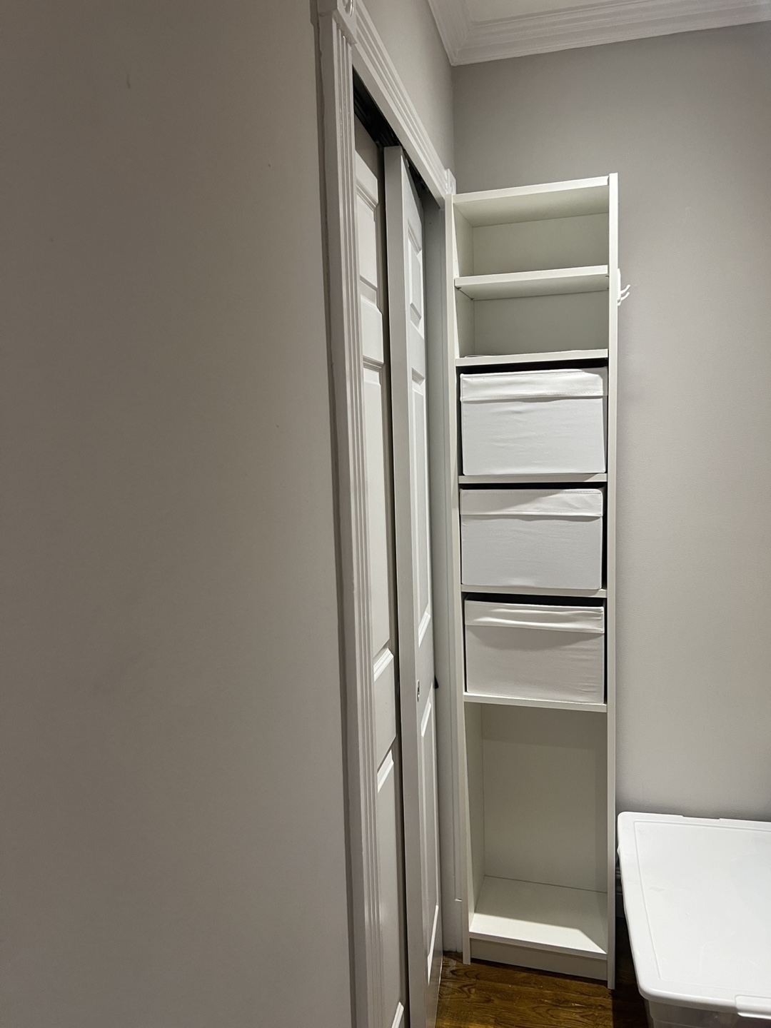 White Tall Narrow Shelf - photo 2