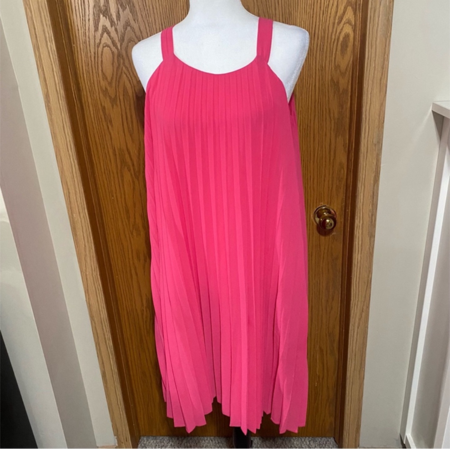 All over pleated chiffon dress