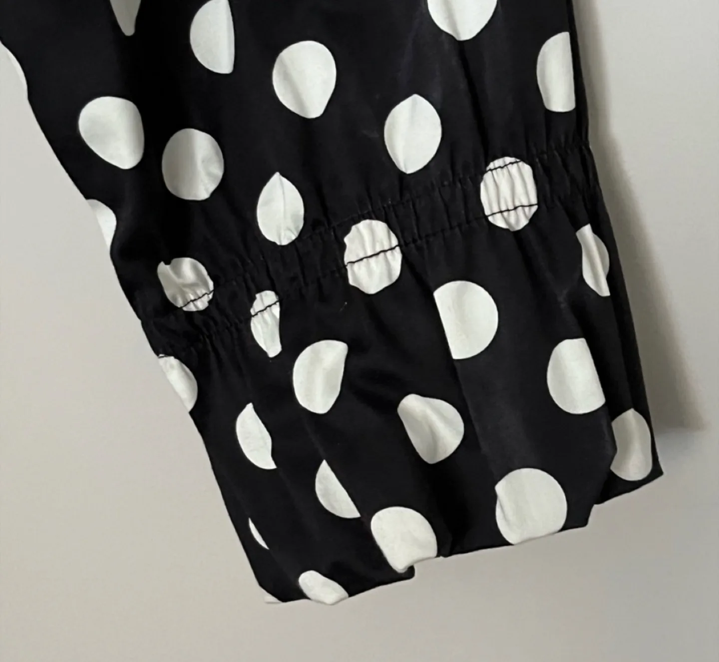 Betsey Johnson Polka Dot Bubble Hem Trench Coat size M image indicator(4)