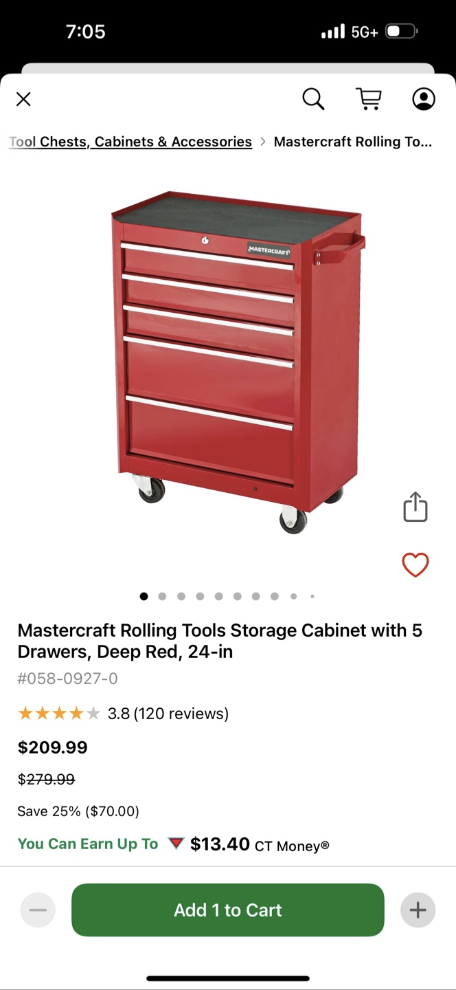Mastercraft Rolling Tool Storage Cabinet - photo 4