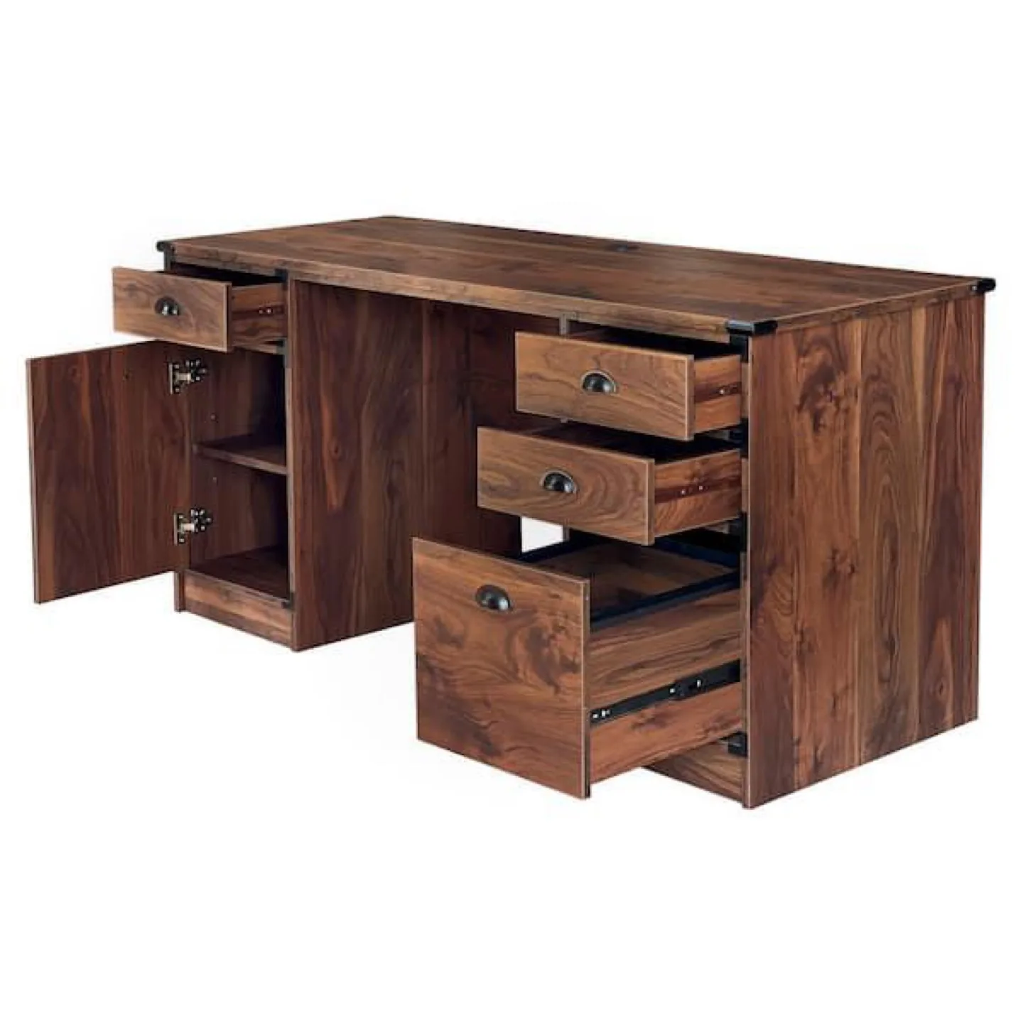 Wood Office Desk with Drawers & Storage image indicator(3)