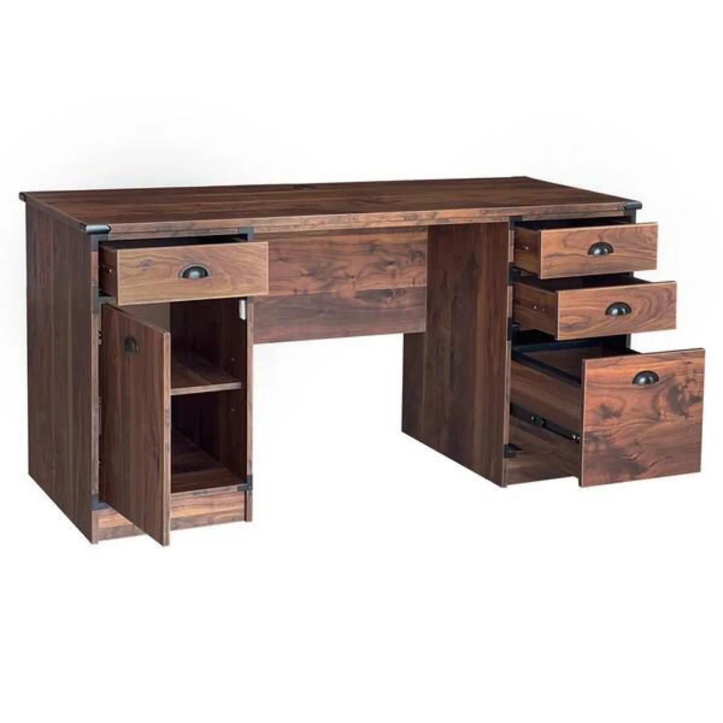 Wood Office Desk with Drawers & Storage image indicator(7)
