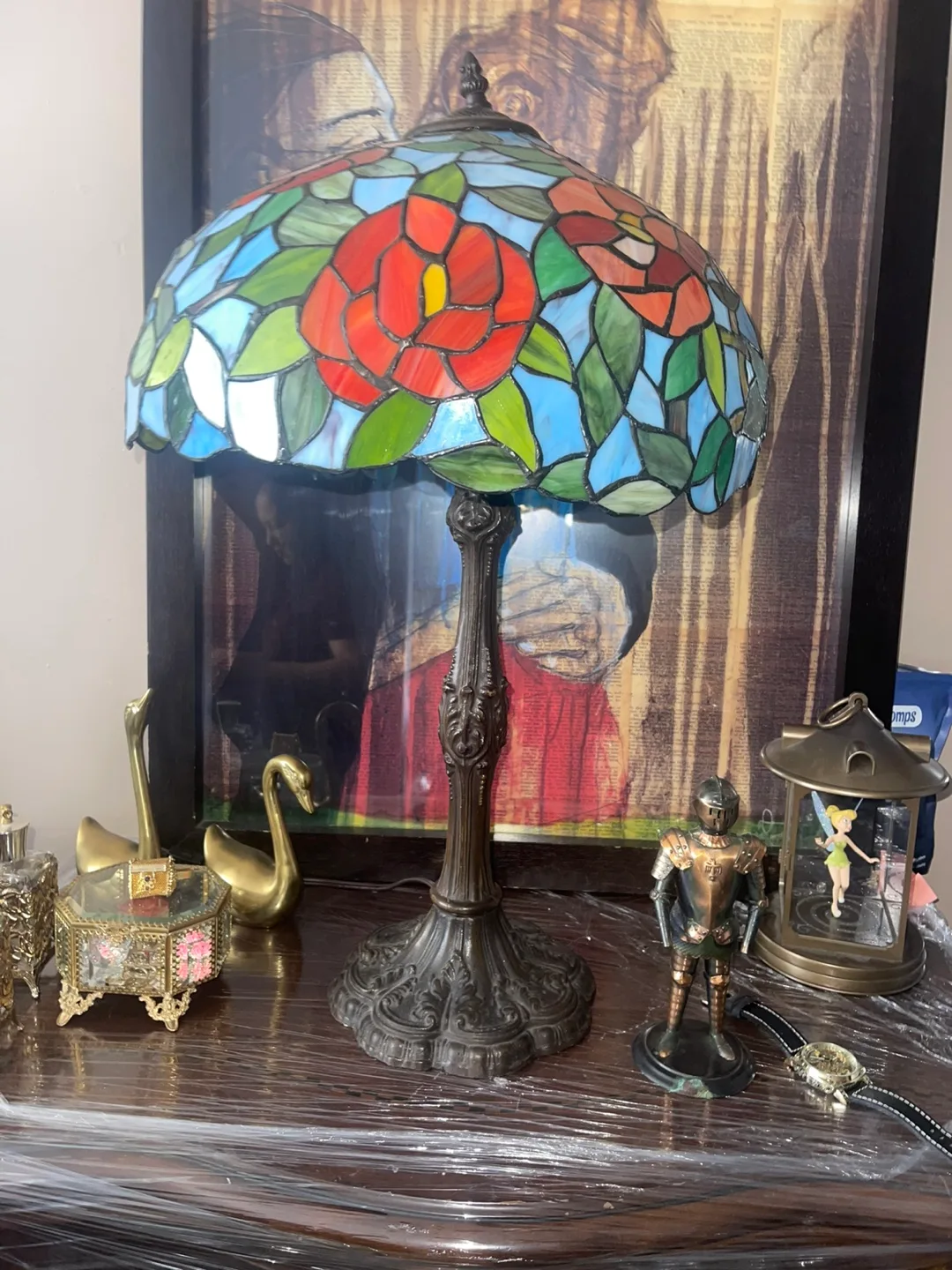 Stained Glass Flower Lamp 💚🥕 thumbnail