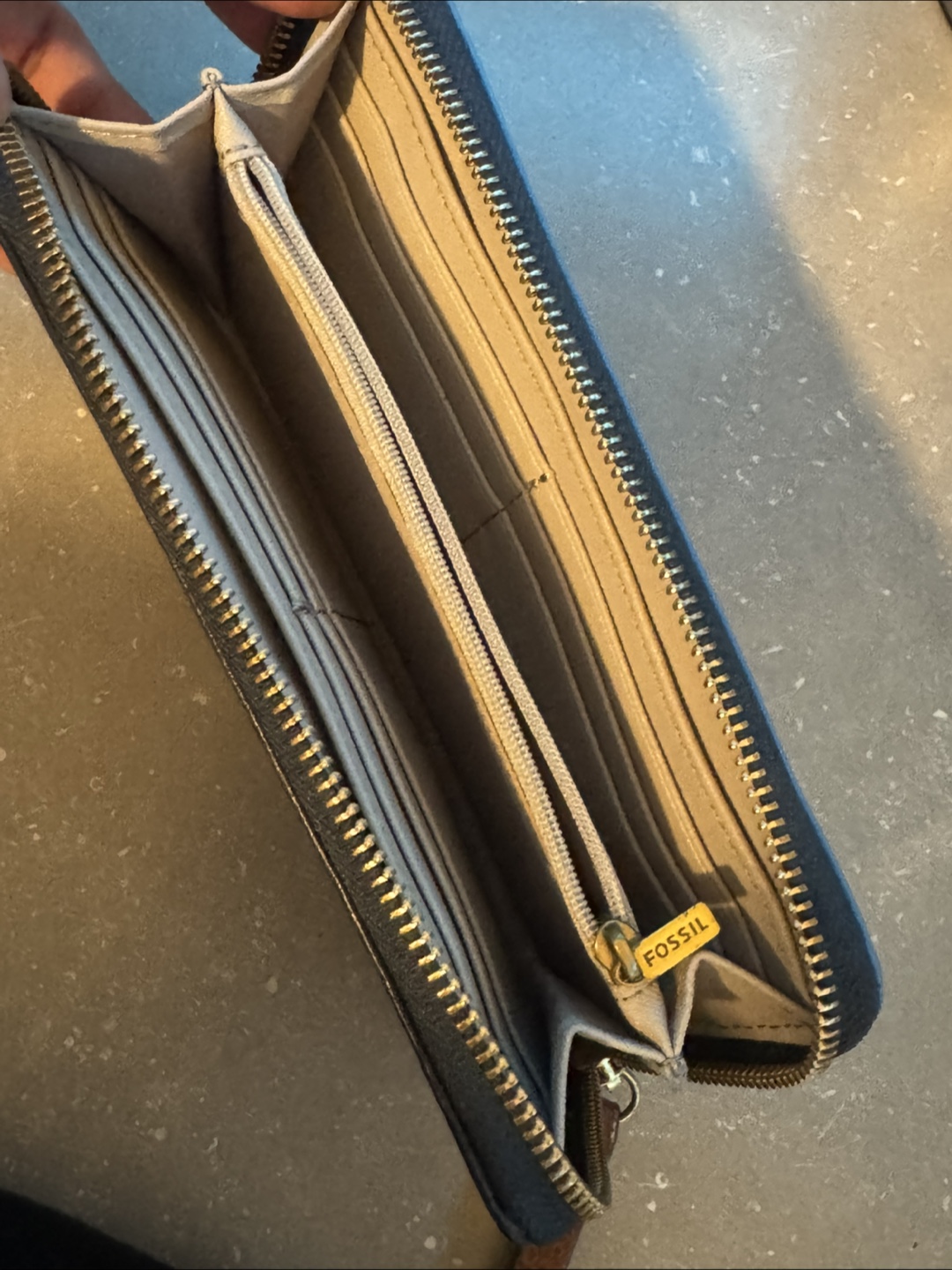 Fossil Blue Leather Wallet - photo 2
