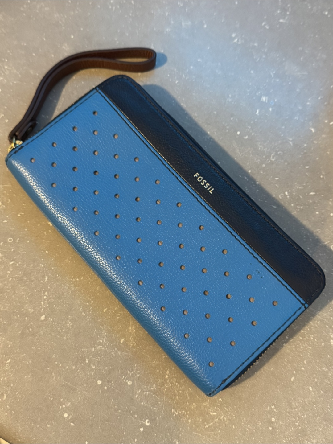 Fossil Blue Leather Wallet