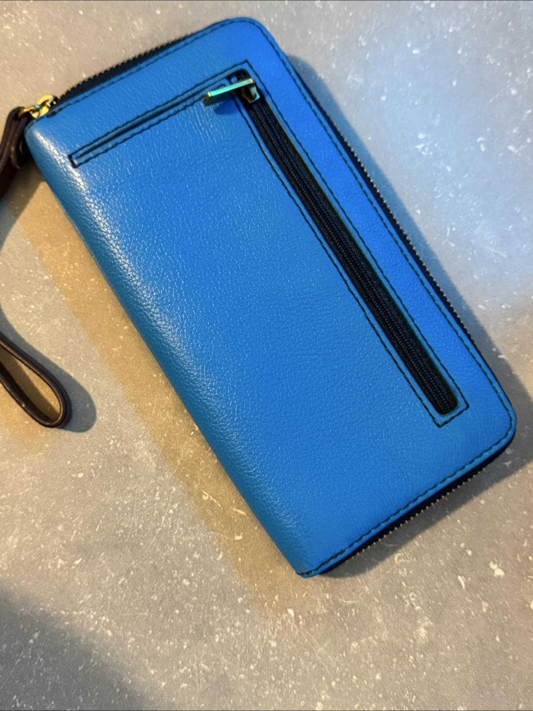 Fossil Blue Leather Wallet - photo 3