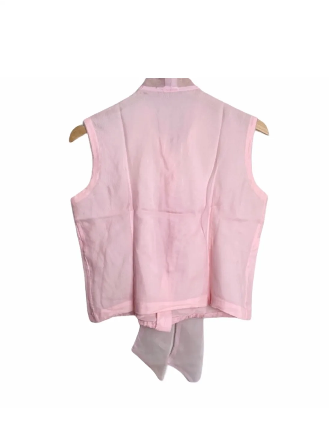 Vintage Pale Pink Tie-Front Vest image indicator(2)