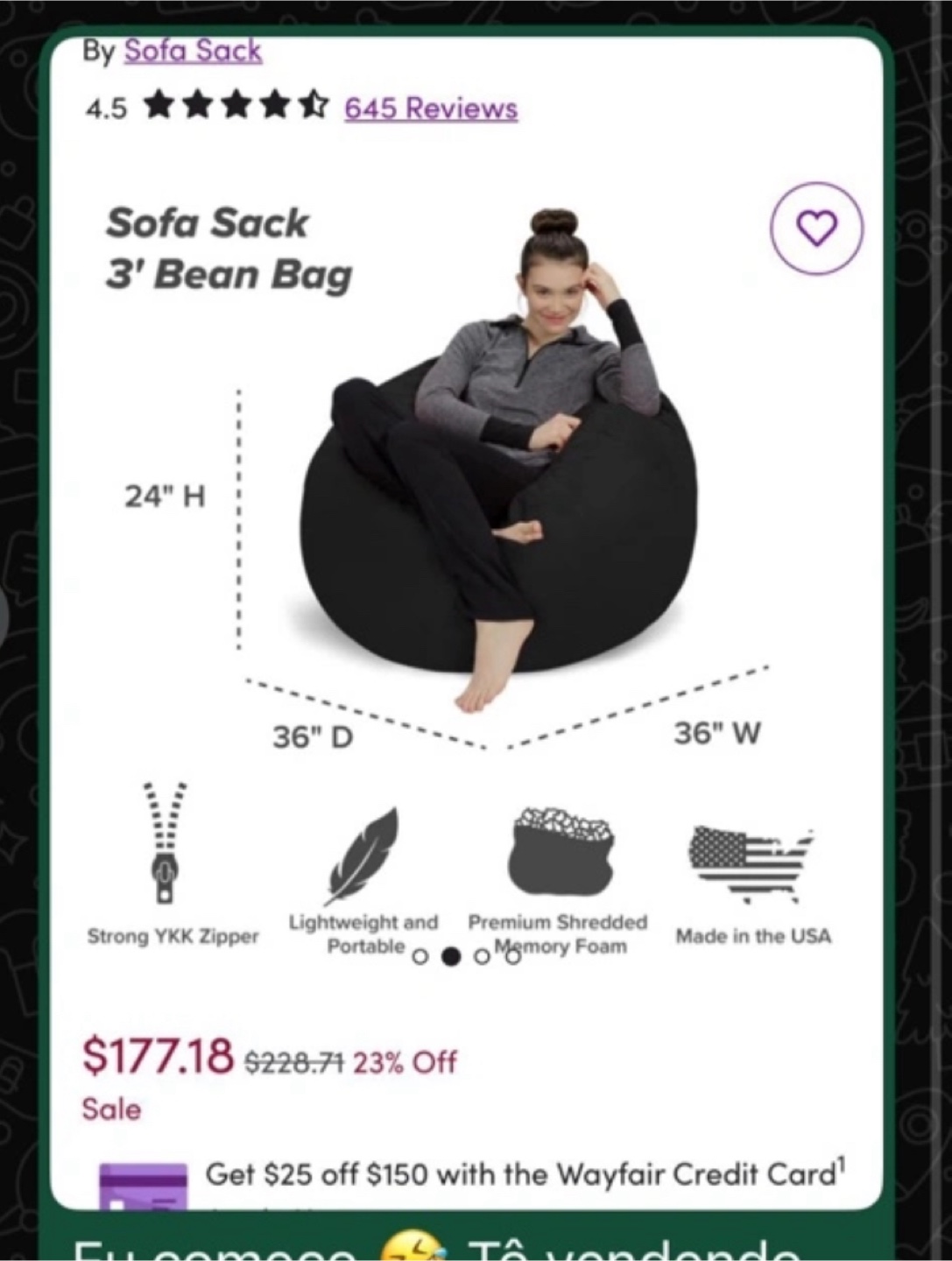 Black Bean Bag Chair - photo 5