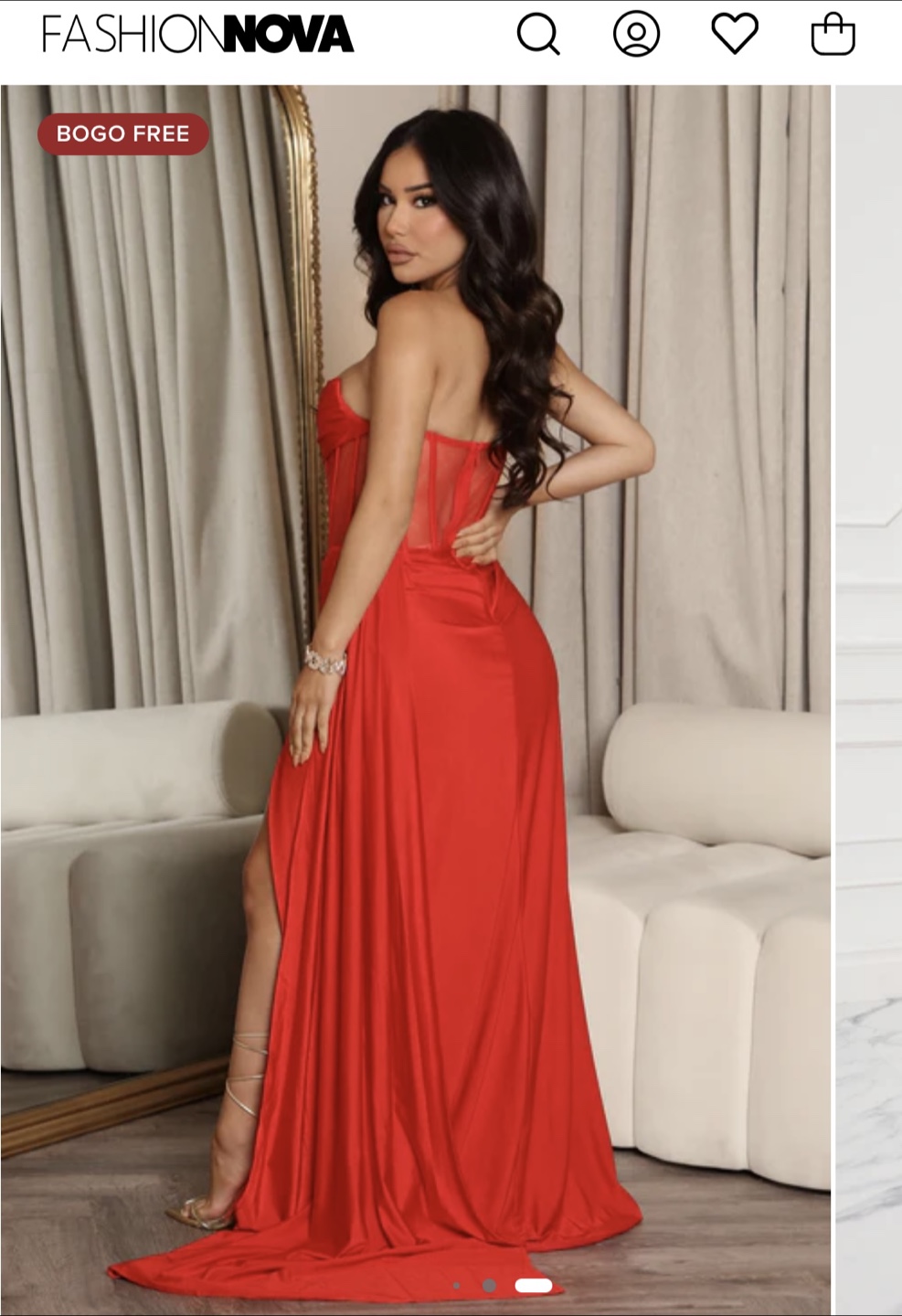 Brand New Fashion Nova Red Strapless Maxi Dress - photo 3