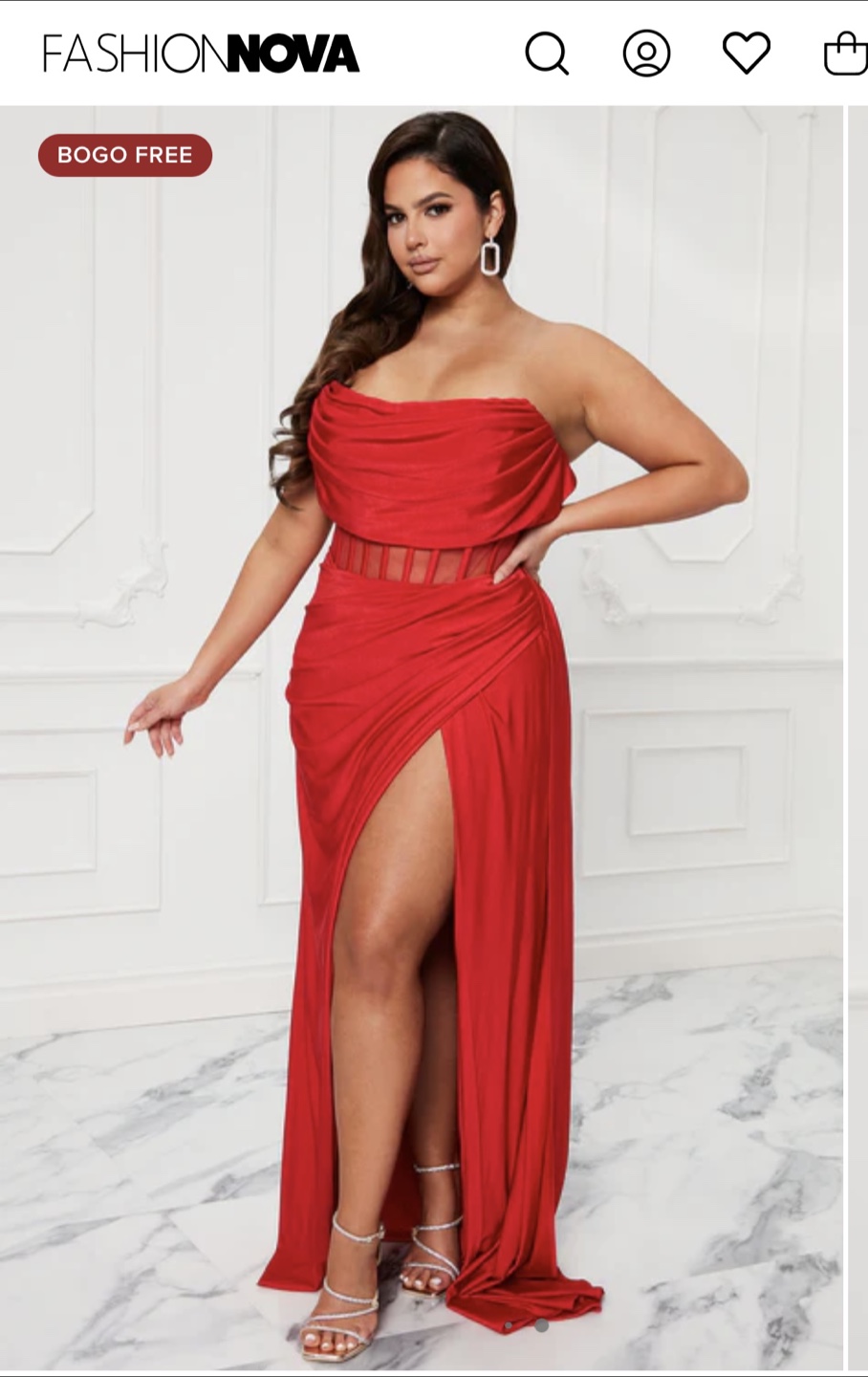 Brand New Fashion Nova Red Strapless Maxi Dress - photo 4